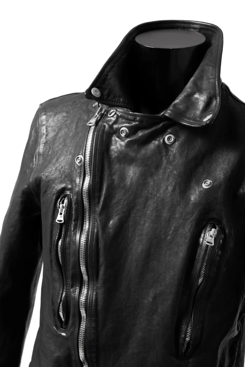 ISAMU KATAYAMA BACKLASH DOUBLE RIDERS JACKET - LIGHTNING / GARMENT WASHED JP CALF (BLACK) - Image 42