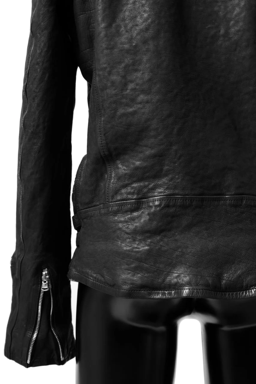 ISAMU KATAYAMA BACKLASH DOUBLE RIDERS JACKET - LIGHTNING / GARMENT WASHED JP CALF (BLACK) - Image 49