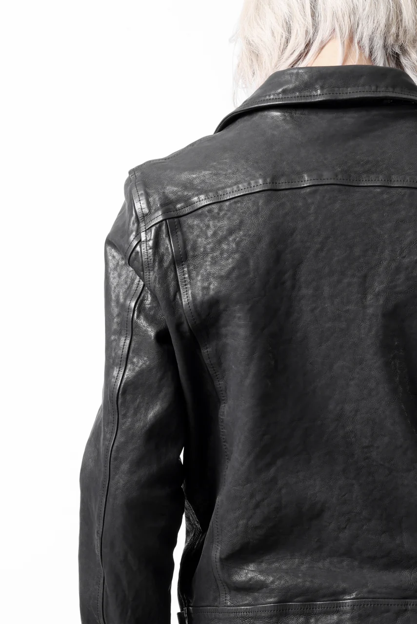 ISAMU KATAYAMA BACKLASH DOUBLE RIDERS JACKET - LIGHTNING / GARMENT WASHED JP CALF (BLACK) - Image 57