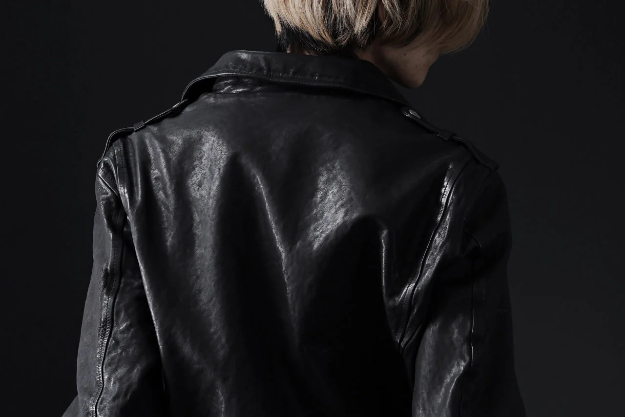ISAMU KATAYAMA BACKLASH DOUBLE RIDERS JACKET - LIGHTNING / GARMENT WASHED JP CALF (BLACK) - Image 68