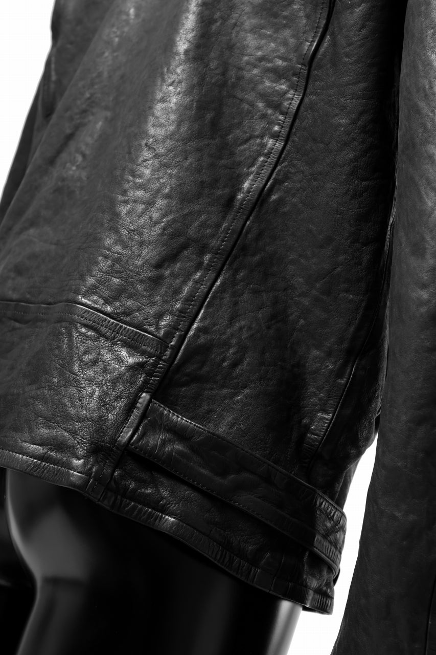 ISAMU KATAYAMA BACKLASH DOUBLE RIDERS JACKET "RELAX" / GARMENT WASHED JP CALF (BLACK) - Image 55