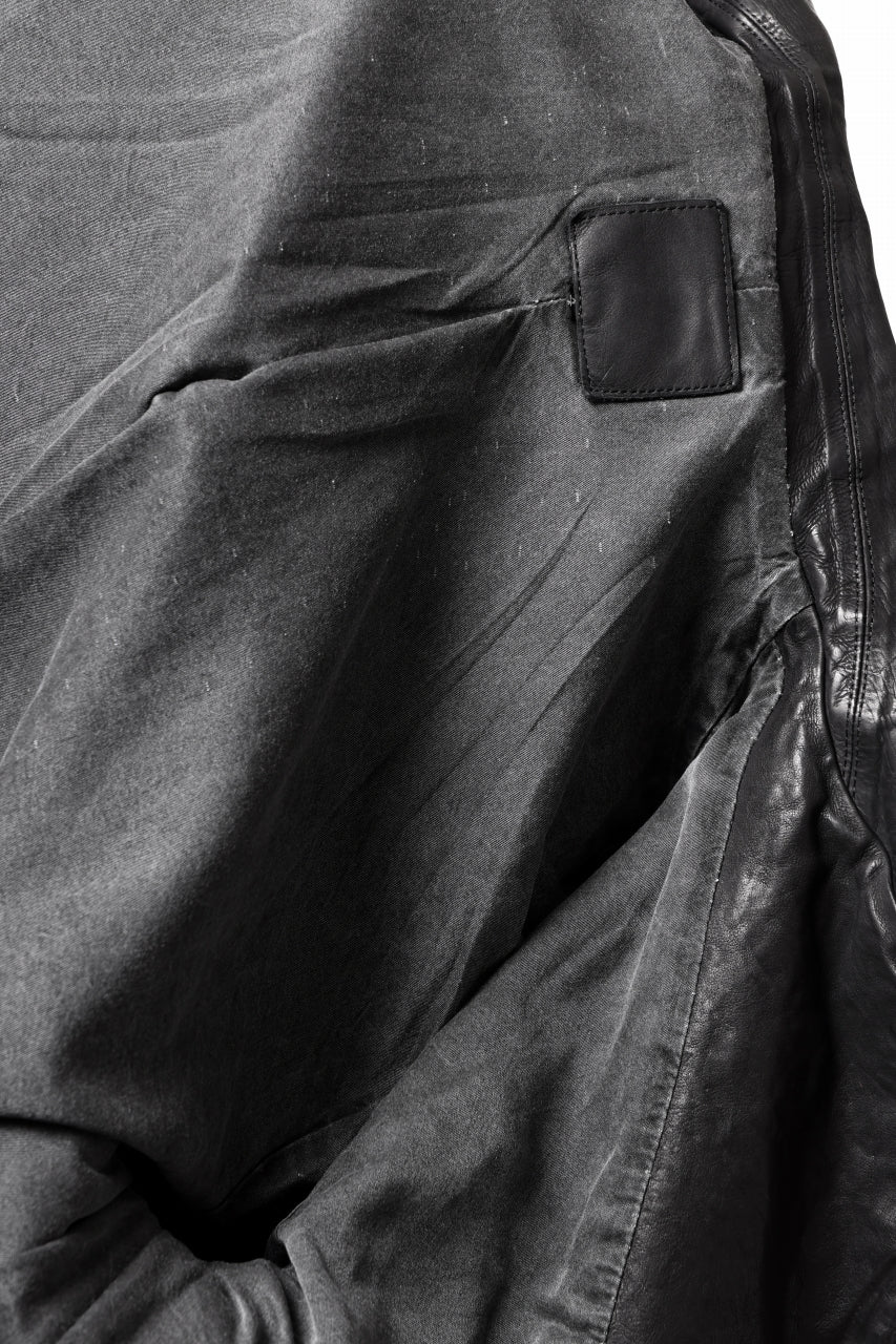 ISAMU KATAYAMA BACKLASH DOUBLE RIDERS JACKET "RELAX" / GARMENT WASHED JP CALF (BLACK) - Image 56