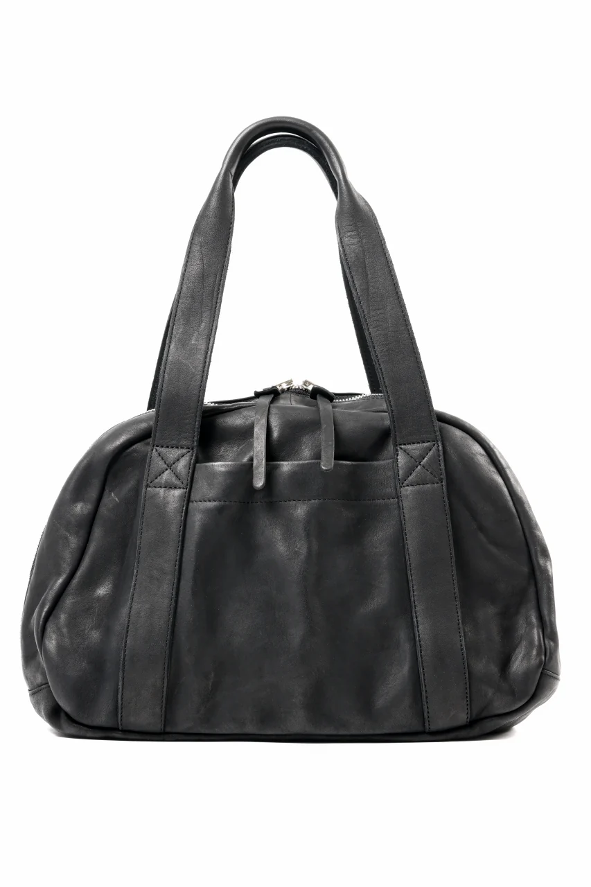 ISAMU KATAYAMA BACKLASH DOUBLE SHOULDER GARMENT-DYED OVERNIGHT BAG (BLACK)