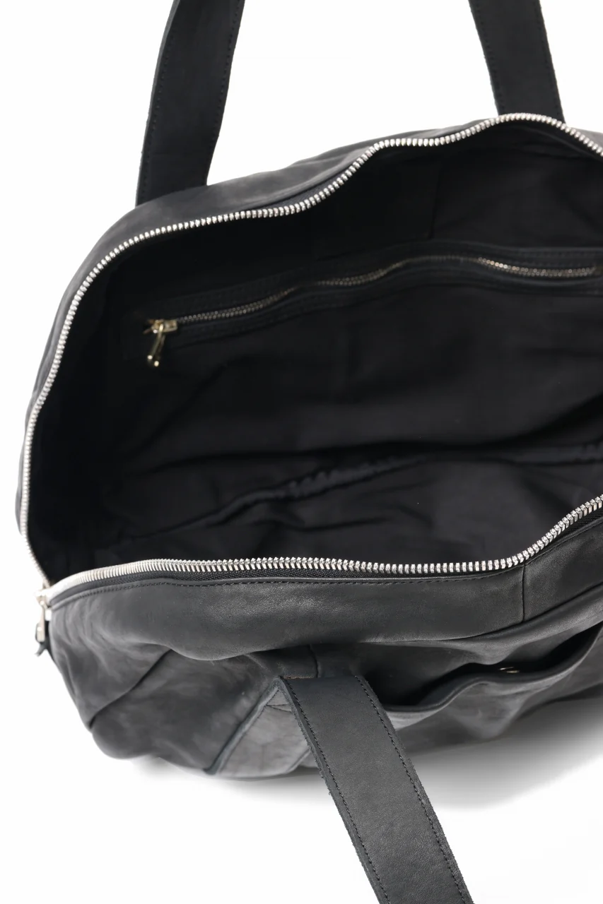 ISAMU KATAYAMA BACKLASH DOUBLE SHOULDER GARMENT-DYED OVERNIGHT BAG (BLACK) - Image 16