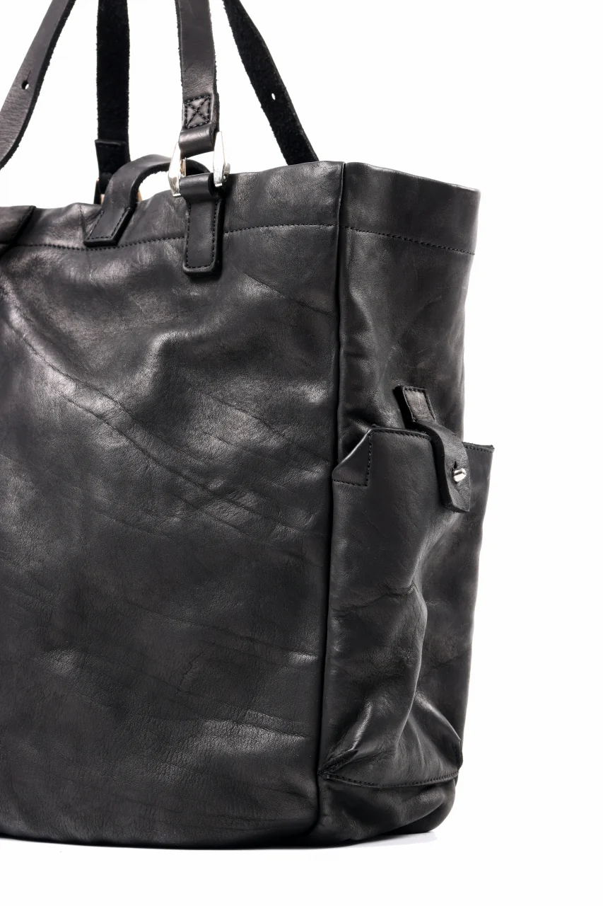 ISAMU KATAYAMA BACKLASH DOUBLE SHOULDER GARMENT-DYED TOTE BAG (BLACK) - Image 15