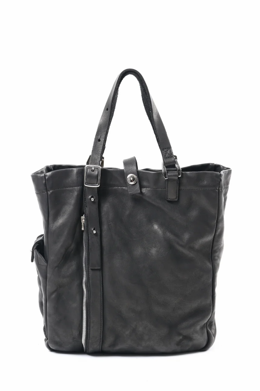 ISAMU KATAYAMA BACKLASH DOUBLE SHOULDER GARMENT-DYED TOTE BAG (BLACK) - Image 3