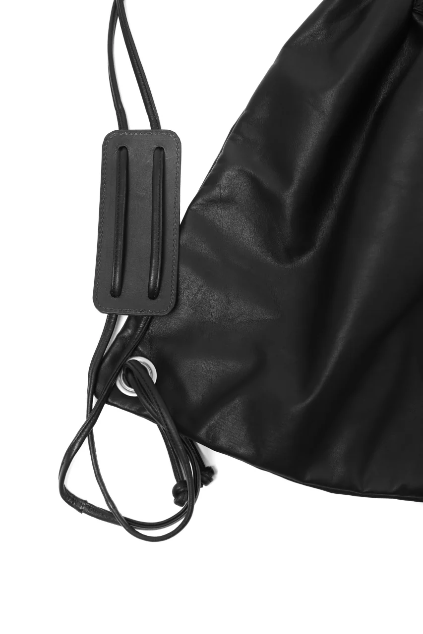 ISAMU KATAYAMA BACKLASH DRAWSTRING BACKPACK / MONOCHROME LUXURY STEER (BLACK) - Image 13