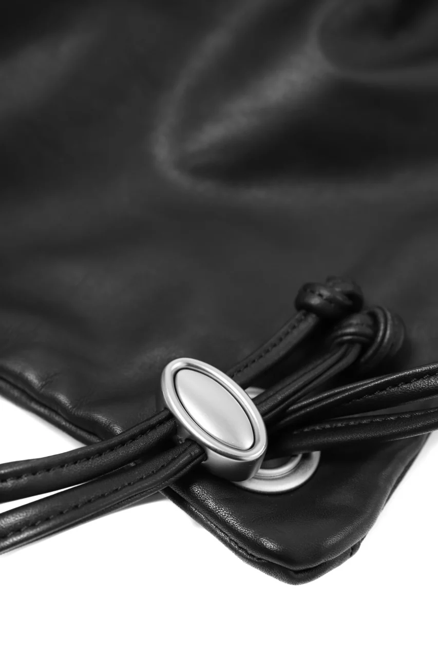 ISAMU KATAYAMA BACKLASH DRAWSTRING BACKPACK / MONOCHROME LUXURY STEER (BLACK) - Image 15