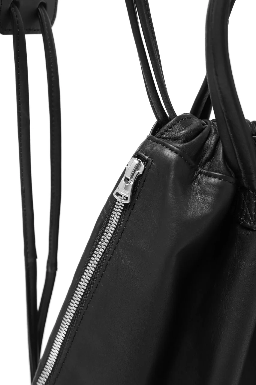 ISAMU KATAYAMA BACKLASH DRAWSTRING BACKPACK / MONOCHROME LUXURY STEER (BLACK) - Image 23