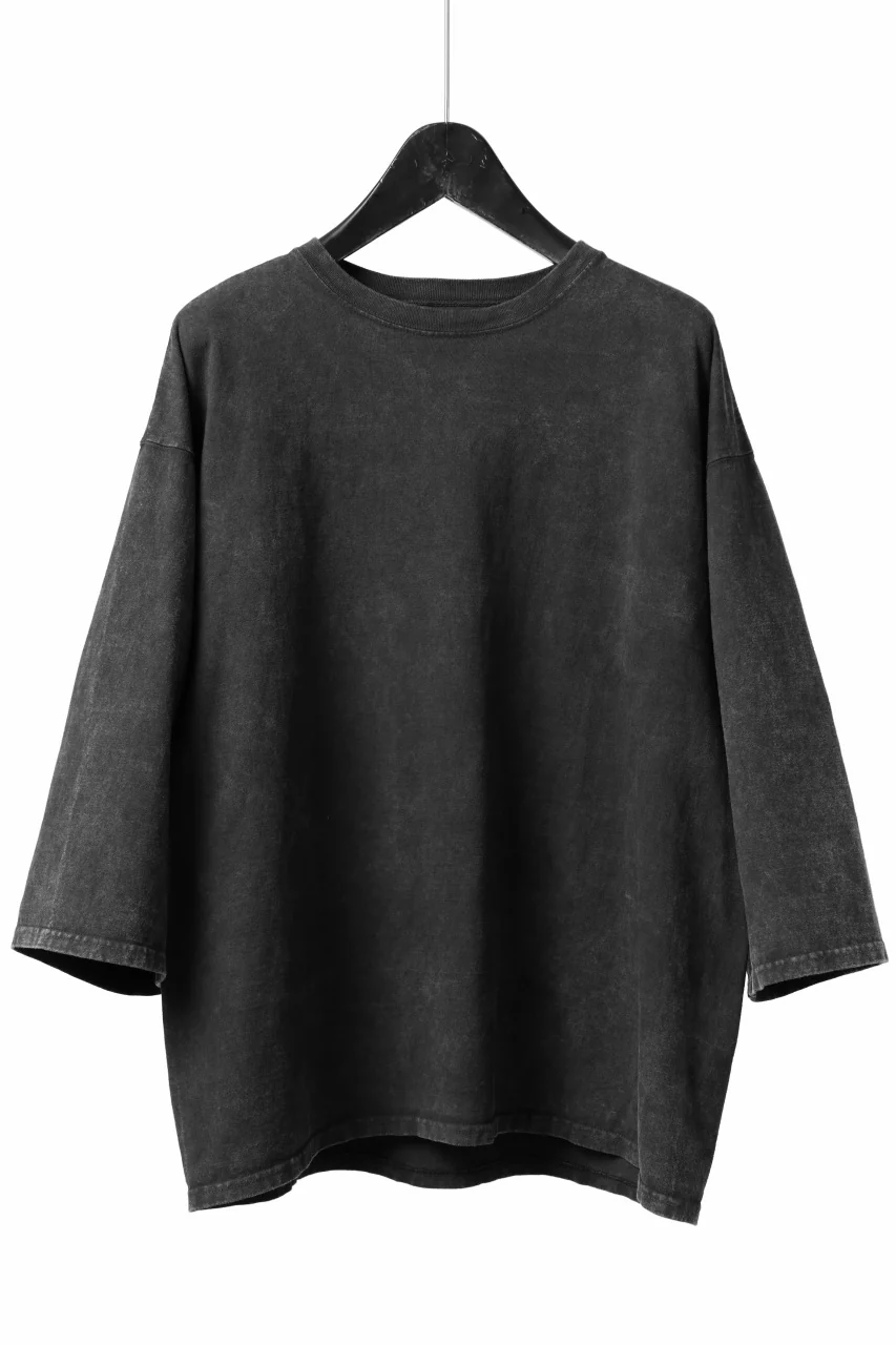 ISAMU KATAYAMA BACKLASH DYEING OVERSIZE TOPS / VINTAGE PROSESSED JERSEY (BLACK)