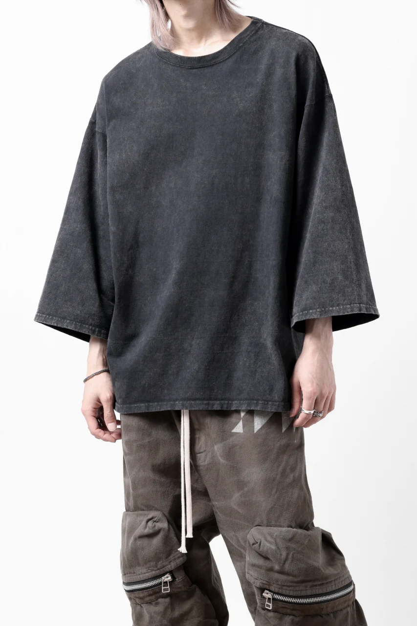 ISAMU KATAYAMA BACKLASH DYEING OVERSIZE TOPS / VINTAGE PROSESSED JERSEY (BLACK) - Image 20