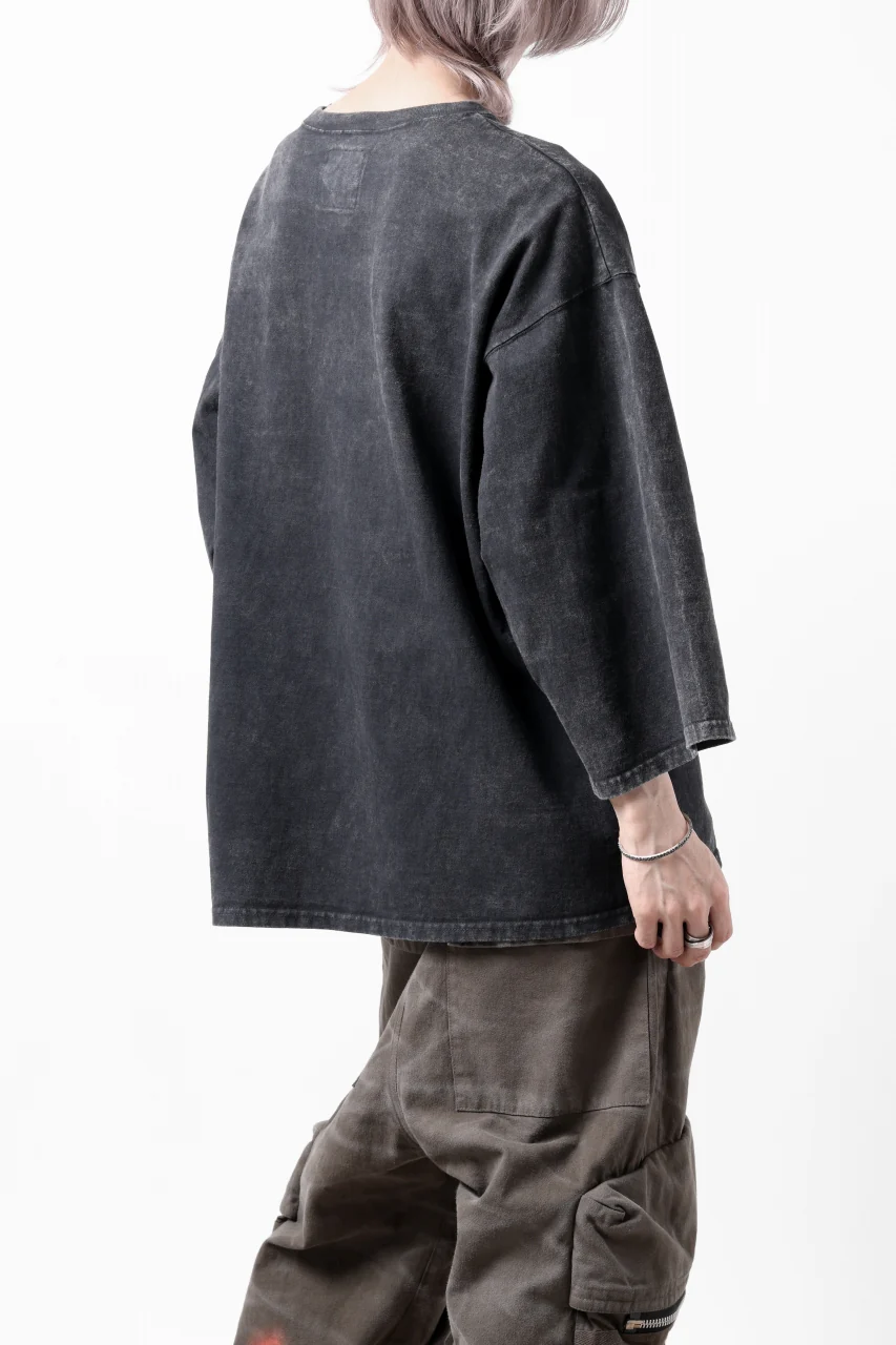 ISAMU KATAYAMA BACKLASH DYEING OVERSIZE TOPS / VINTAGE PROSESSED JERSEY (BLACK) - Image 21