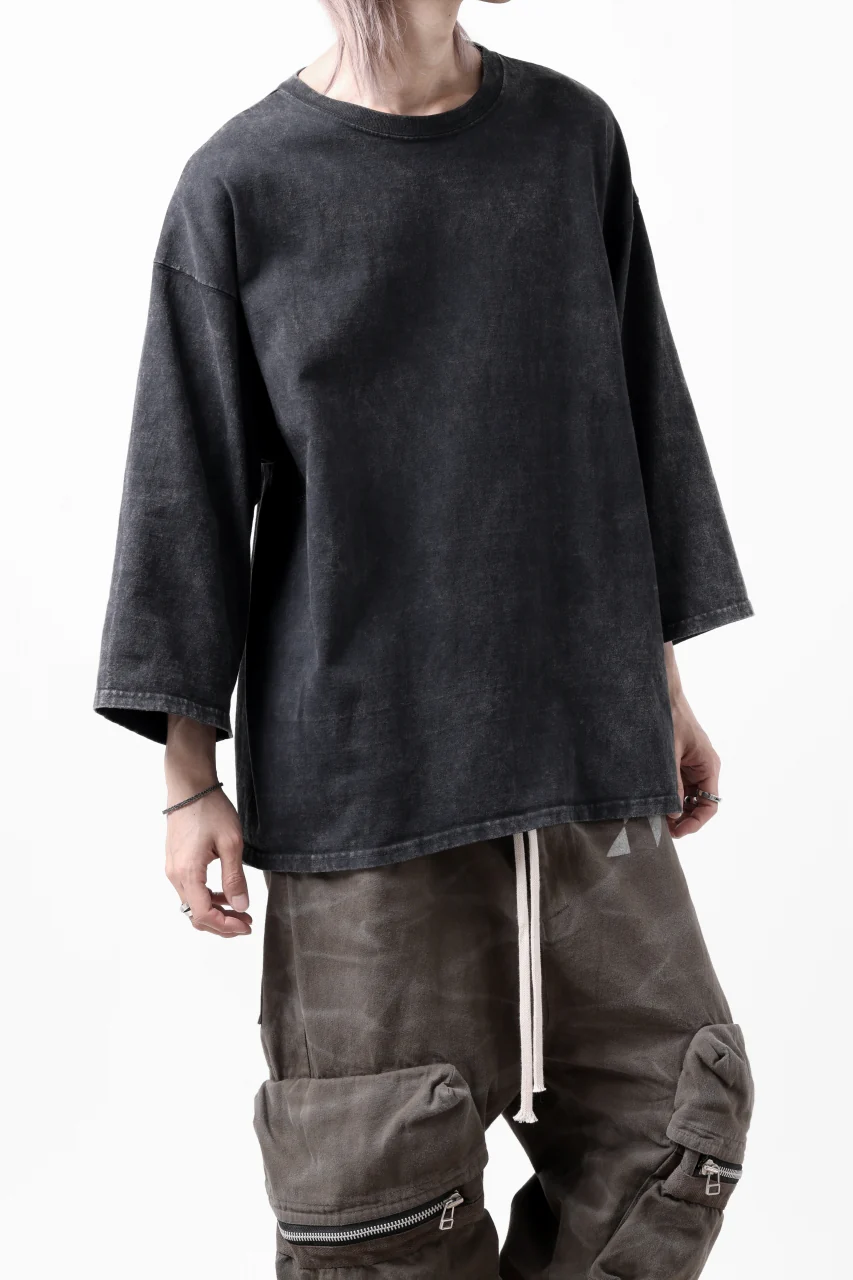 ISAMU KATAYAMA BACKLASH DYEING OVERSIZE TOPS / VINTAGE PROSESSED JERSEY (BLACK) - Image 22