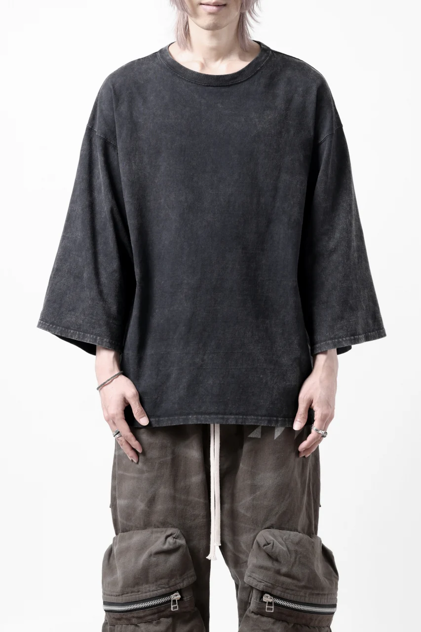 ISAMU KATAYAMA BACKLASH DYEING OVERSIZE TOPS / VINTAGE PROSESSED JERSEY (BLACK) - Image 3