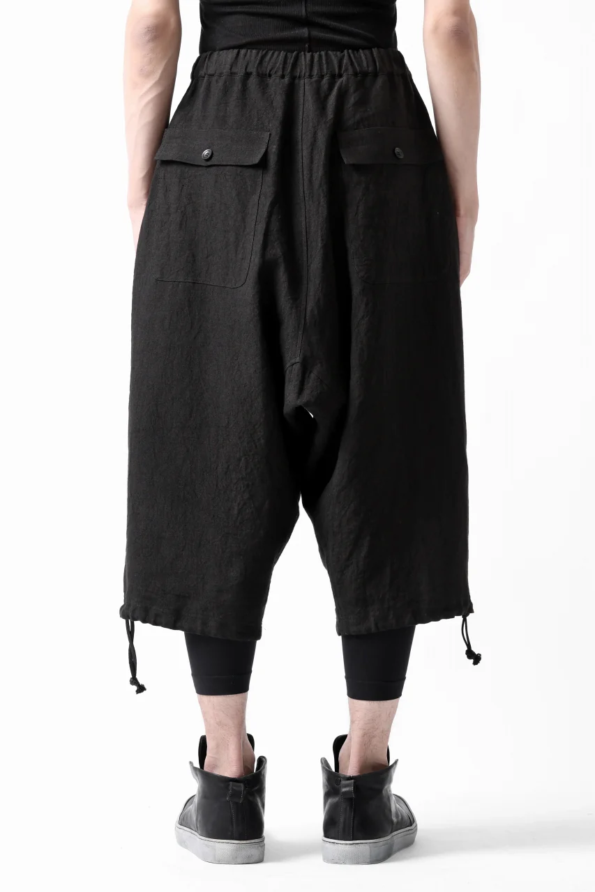 ISAMU KATAYAMA BACKLASH EASY SHORTS / SOFT LINEN (BLACK) - Image 10