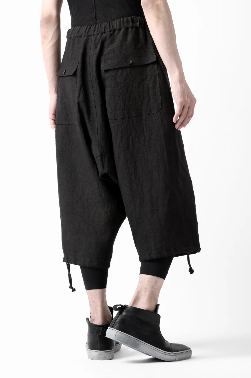 ISAMU KATAYAMA BACKLASH EASY SHORTS / SOFT LINEN (BLACK) - Image 11