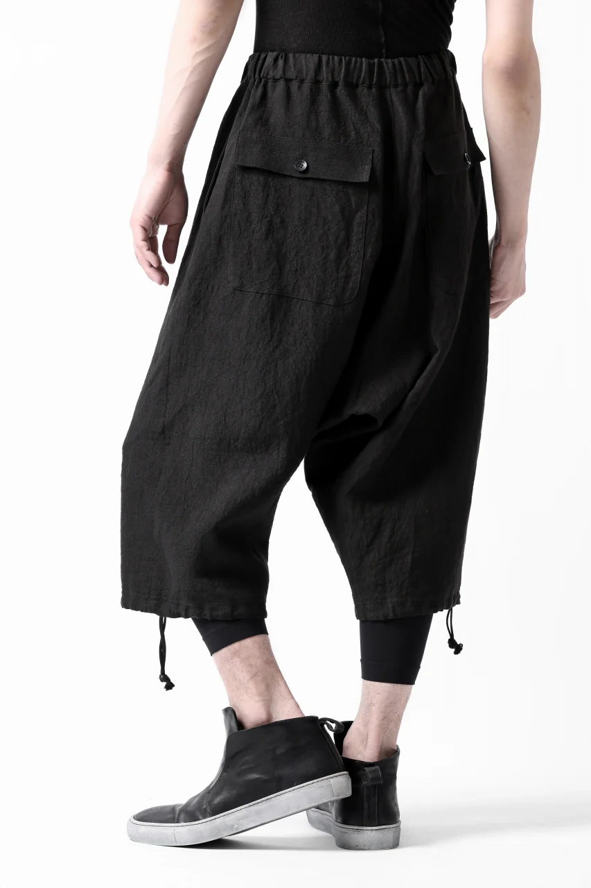 ISAMU KATAYAMA BACKLASH EASY SHORTS / SOFT LINEN (BLACK) - Image 12