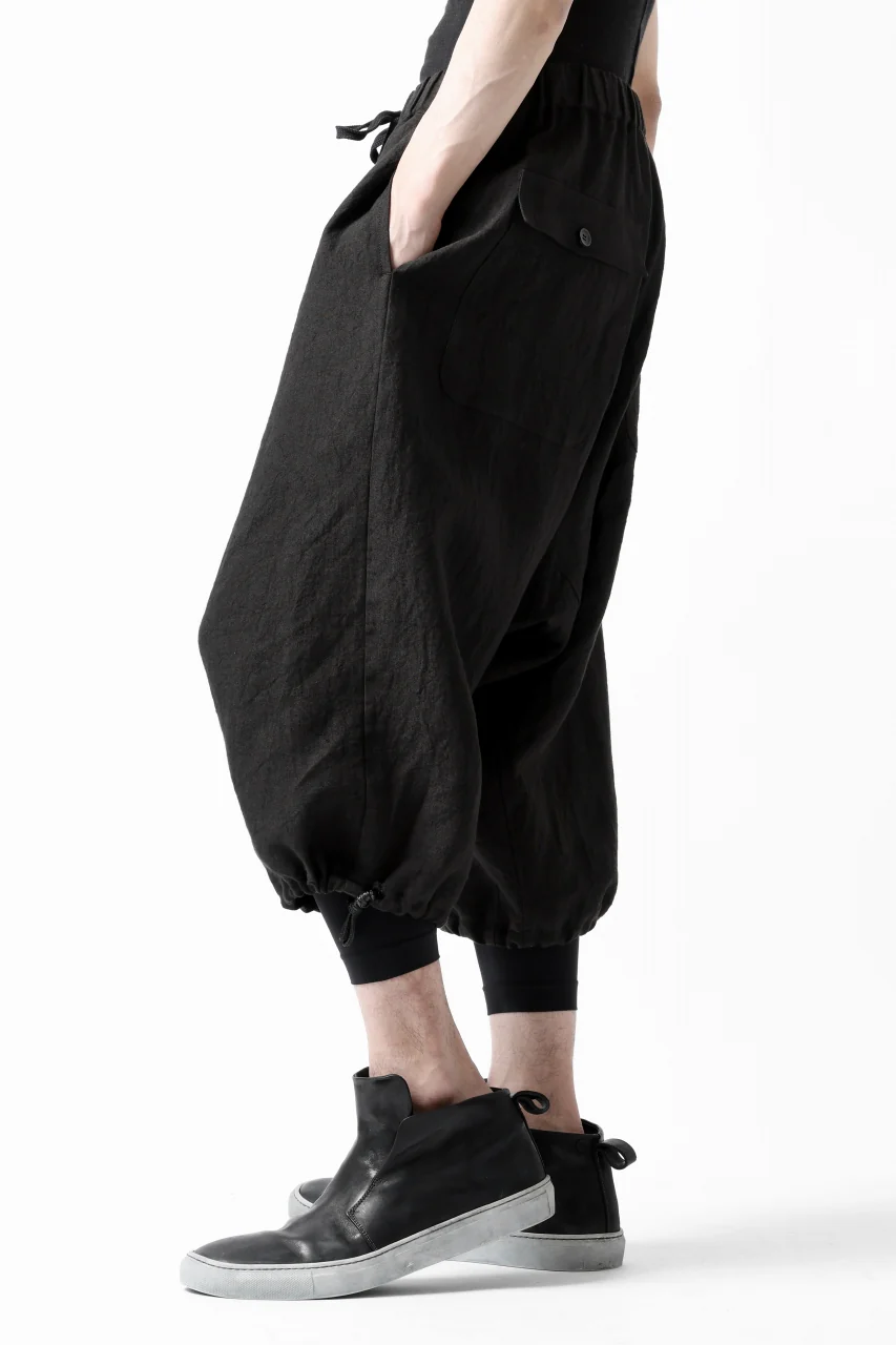 ISAMU KATAYAMA BACKLASH EASY SHORTS / SOFT LINEN (BLACK) - Image 13