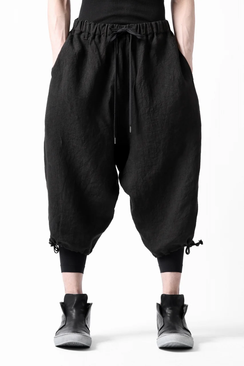 ISAMU KATAYAMA BACKLASH EASY SHORTS / SOFT LINEN (BLACK) - Image 15