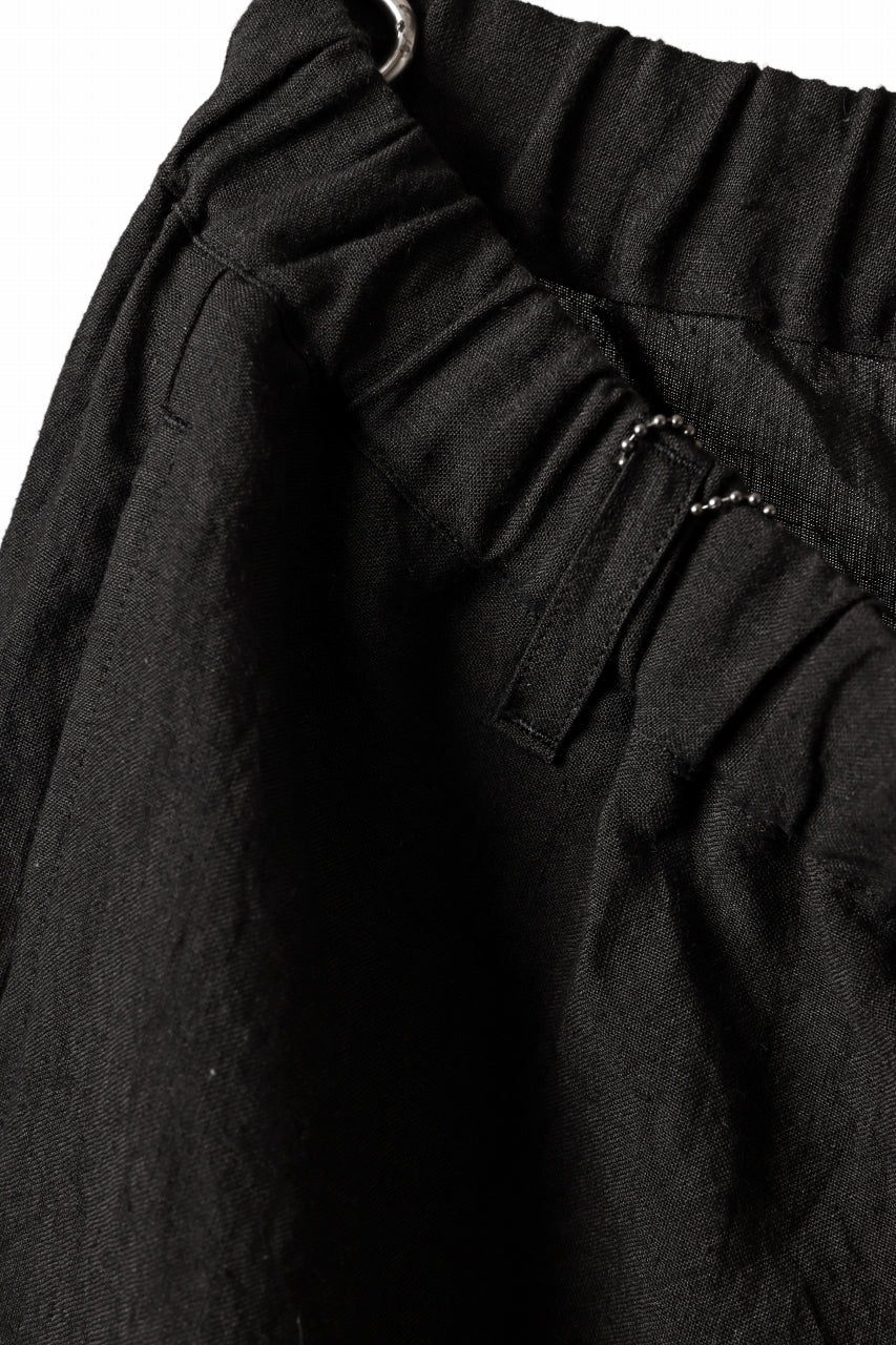 ISAMU KATAYAMA BACKLASH EASY SHORTS / SOFT LINEN (BLACK) - Image 22