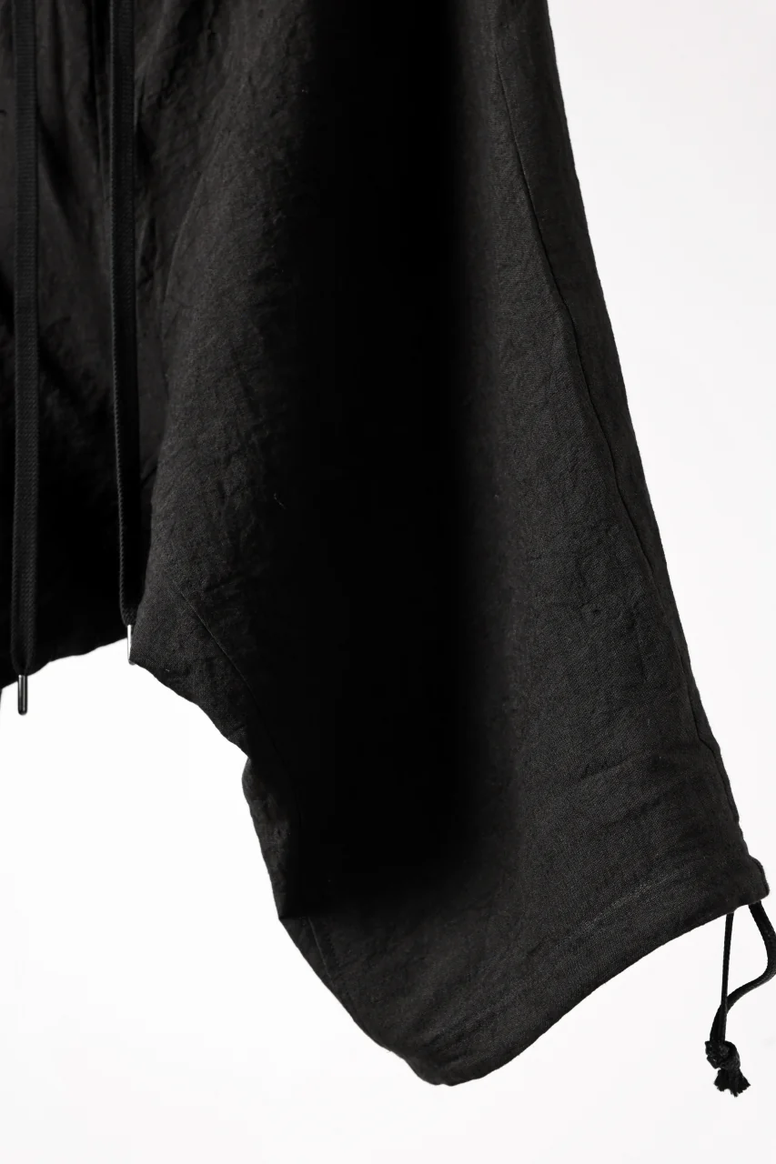 ISAMU KATAYAMA BACKLASH EASY SHORTS / SOFT LINEN (BLACK) - Image 24