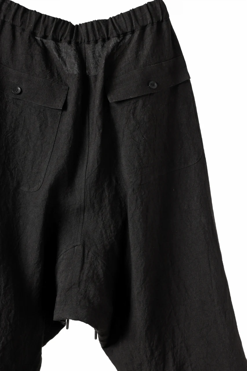ISAMU KATAYAMA BACKLASH EASY SHORTS / SOFT LINEN (BLACK) - Image 26