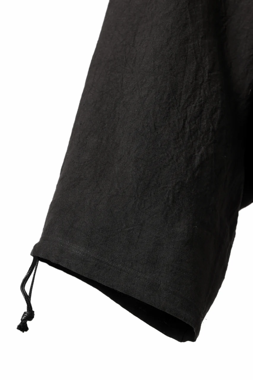 ISAMU KATAYAMA BACKLASH EASY SHORTS / SOFT LINEN (BLACK) - Image 27