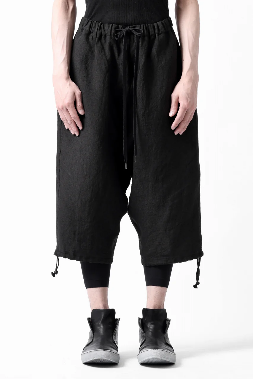 ISAMU KATAYAMA BACKLASH EASY SHORTS / SOFT LINEN (BLACK) - Image 3