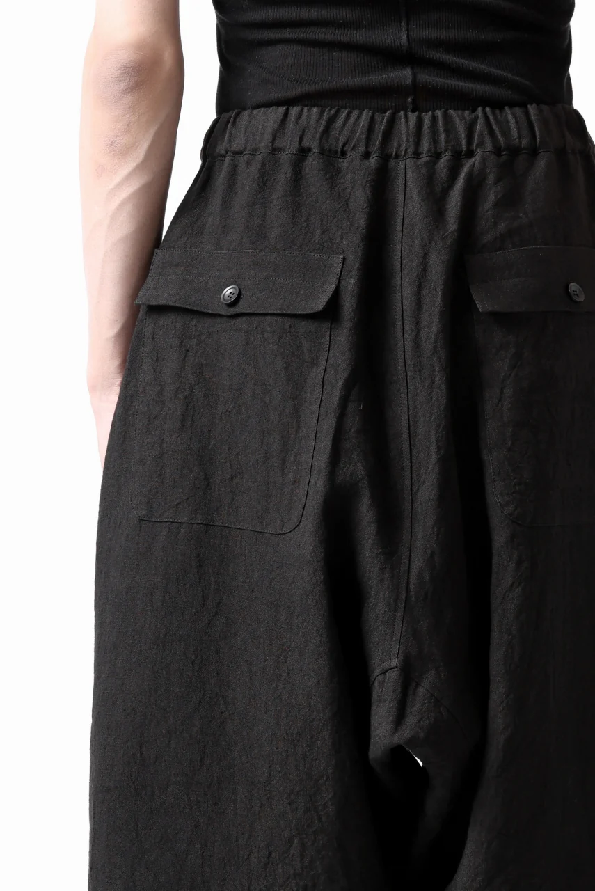 ISAMU KATAYAMA BACKLASH EASY SHORTS / SOFT LINEN (BLACK) - Image 33
