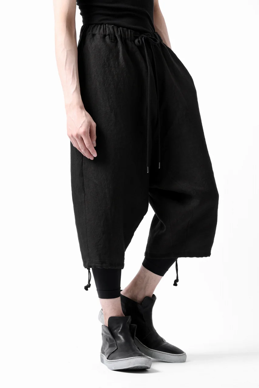 ISAMU KATAYAMA BACKLASH EASY SHORTS / SOFT LINEN (BLACK) - Image 6