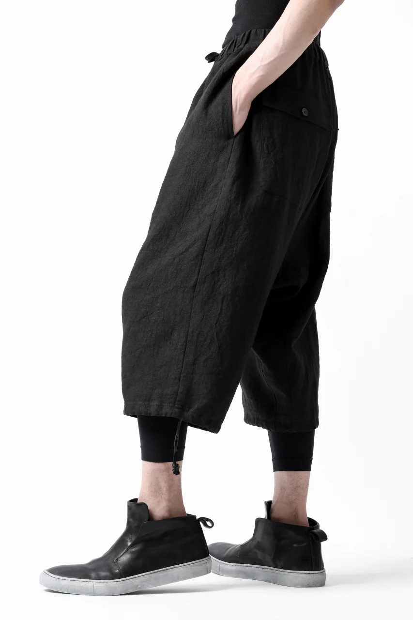 ISAMU KATAYAMA BACKLASH EASY SHORTS / SOFT LINEN (BLACK) - Image 9