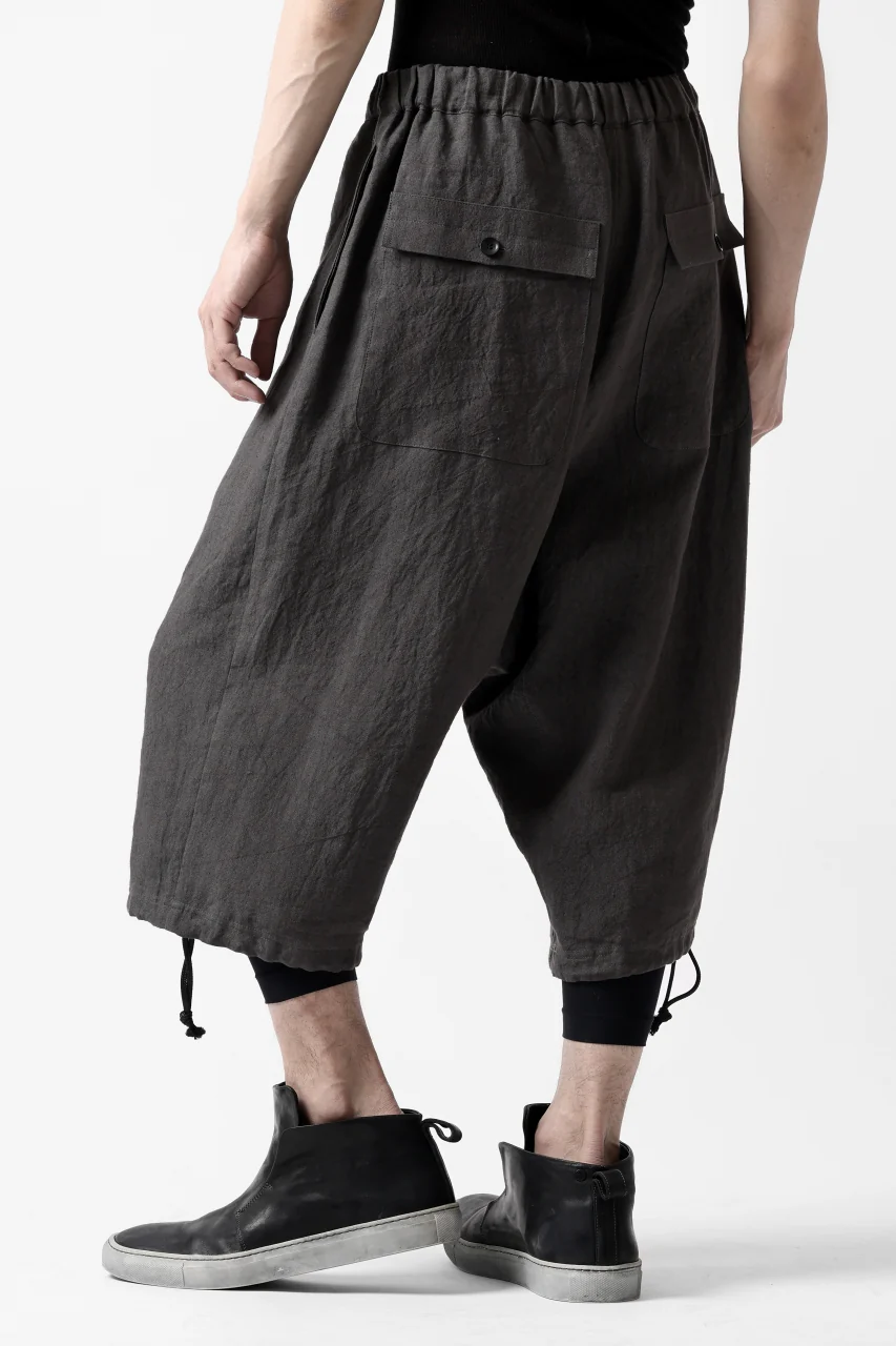 ISAMU KATAYAMA BACKLASH EASY SHORTS / SOFT LINEN (CHARCOAL BLACK) - Image 10