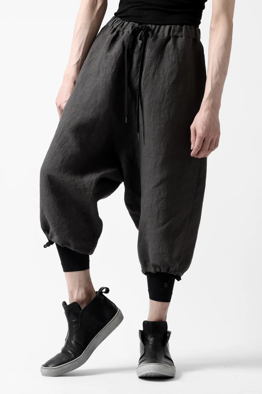 ISAMU KATAYAMA BACKLASH EASY SHORTS / SOFT LINEN (CHARCOAL BLACK) - Image 13