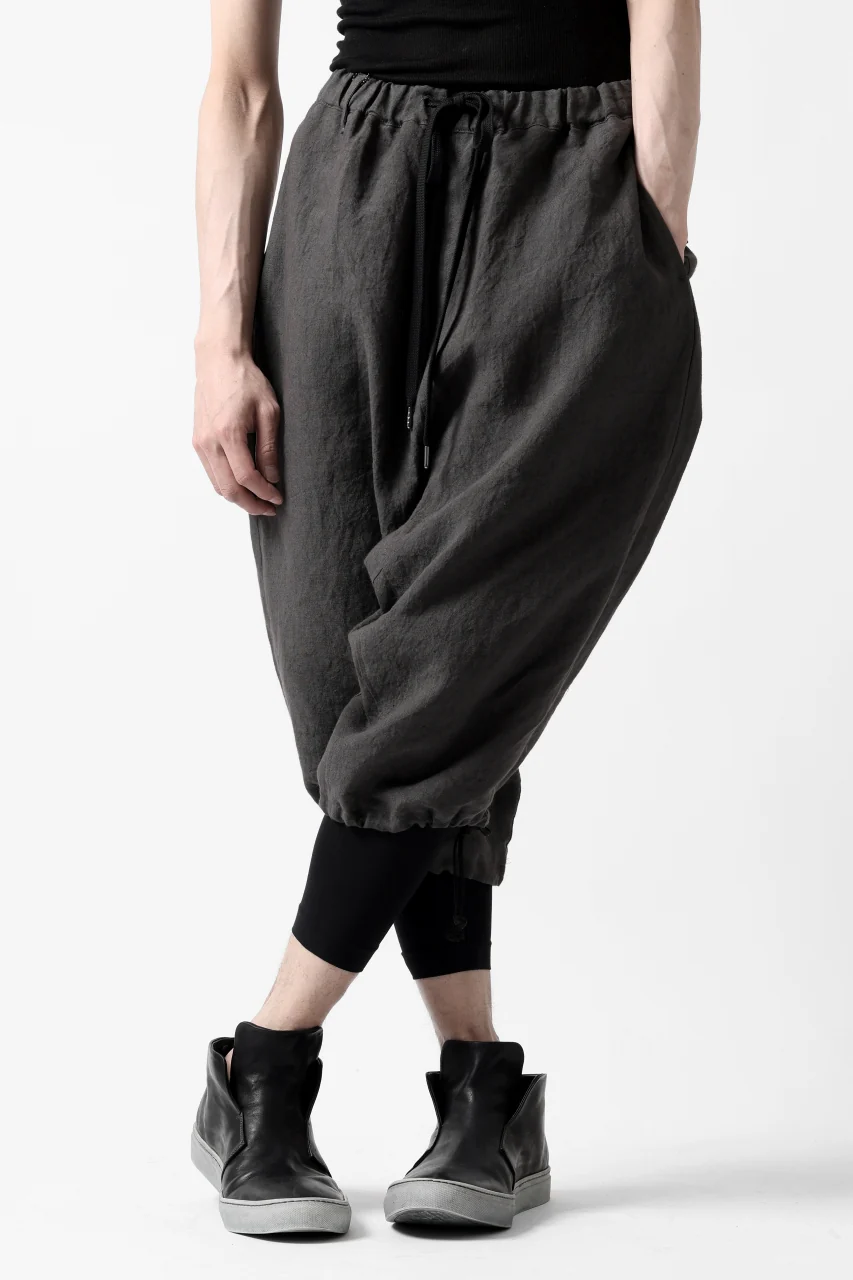 ISAMU KATAYAMA BACKLASH EASY SHORTS / SOFT LINEN (CHARCOAL BLACK) - Image 15