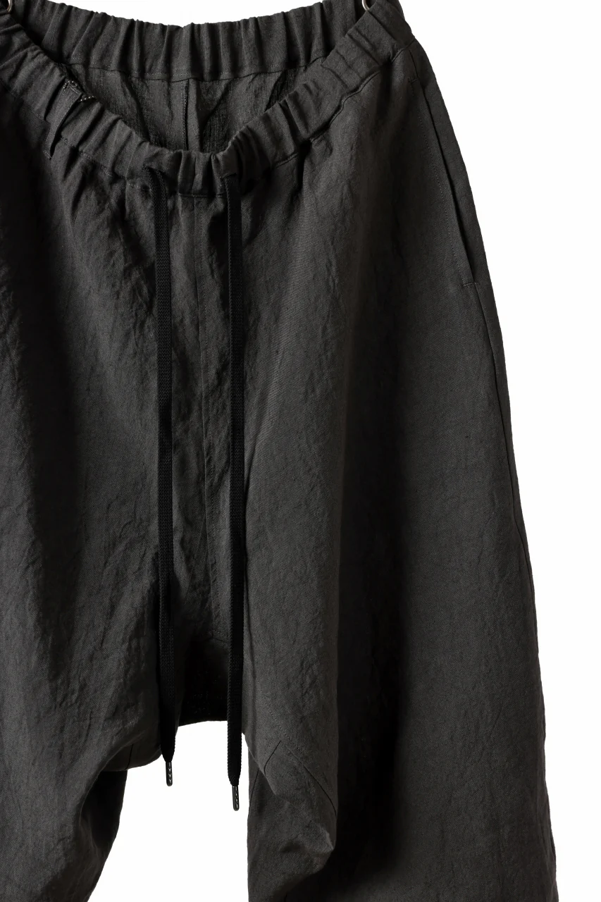 ISAMU KATAYAMA BACKLASH EASY SHORTS / SOFT LINEN (CHARCOAL BLACK) - Image 19