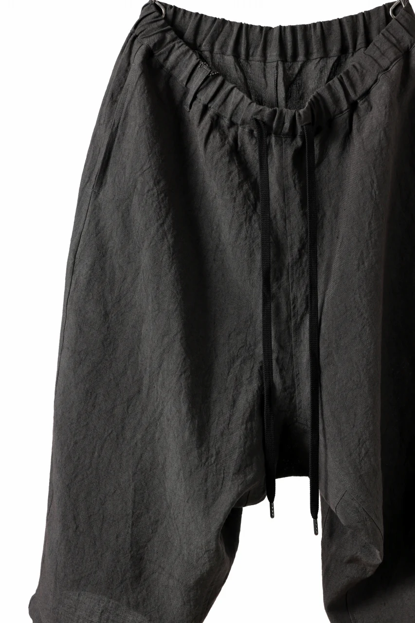 ISAMU KATAYAMA BACKLASH EASY SHORTS / SOFT LINEN (CHARCOAL BLACK) - Image 20