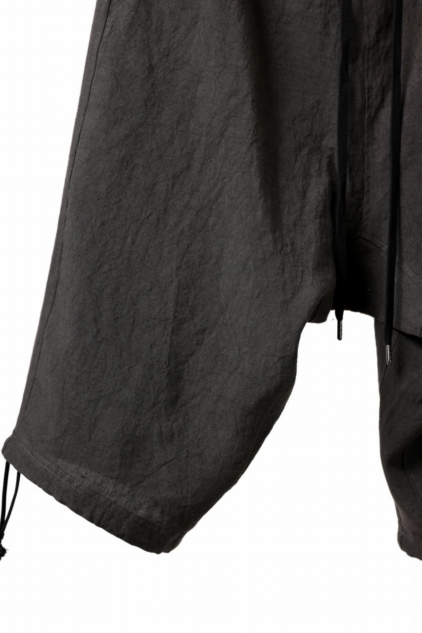 ISAMU KATAYAMA BACKLASH EASY SHORTS / SOFT LINEN (CHARCOAL BLACK) - Image 21