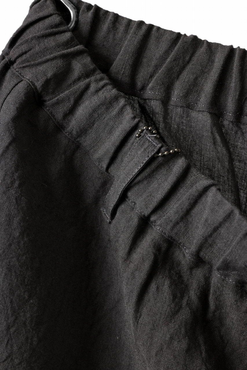 ISAMU KATAYAMA BACKLASH EASY SHORTS / SOFT LINEN (CHARCOAL BLACK) - Image 23