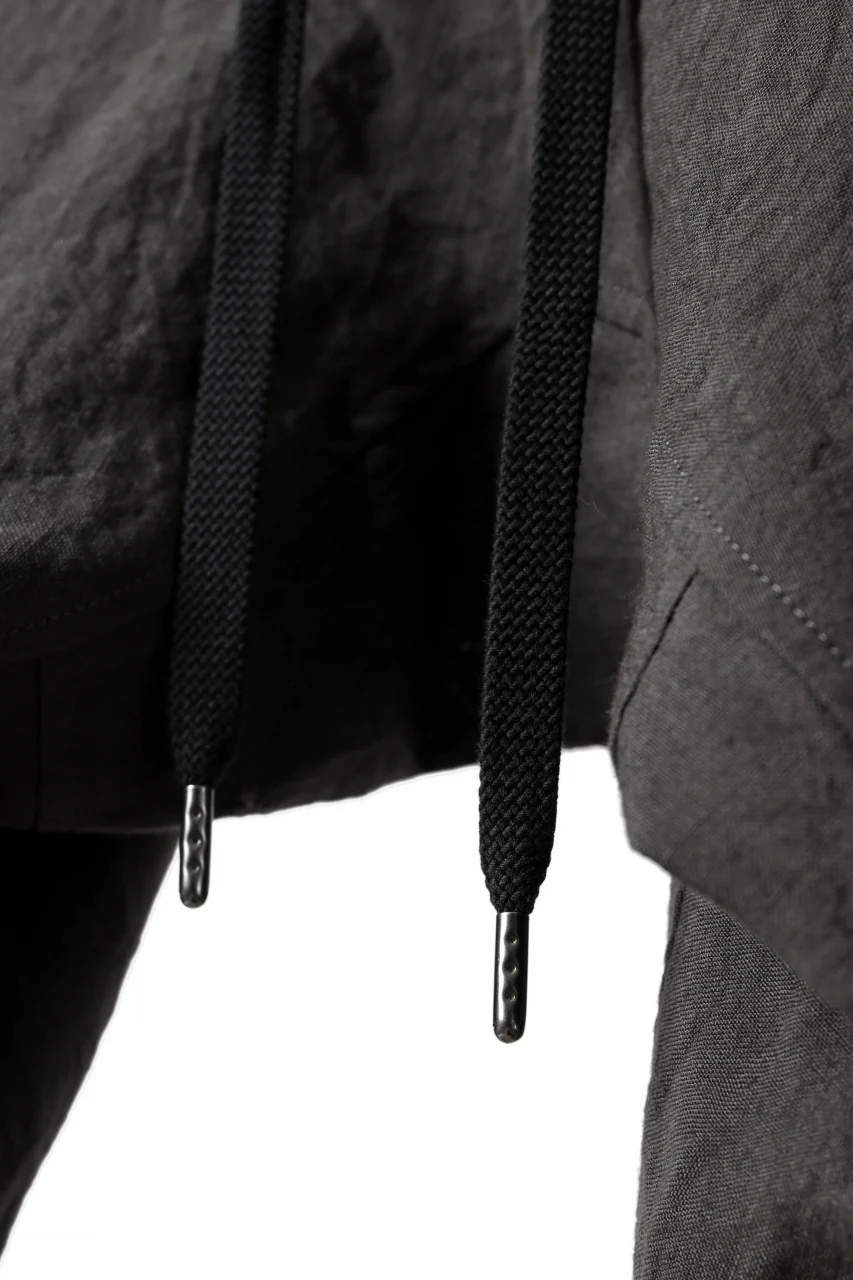 ISAMU KATAYAMA BACKLASH EASY SHORTS / SOFT LINEN (CHARCOAL BLACK) - Image 24