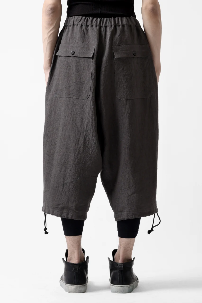 ISAMU KATAYAMA BACKLASH EASY SHORTS / SOFT LINEN (CHARCOAL BLACK) - Image 9