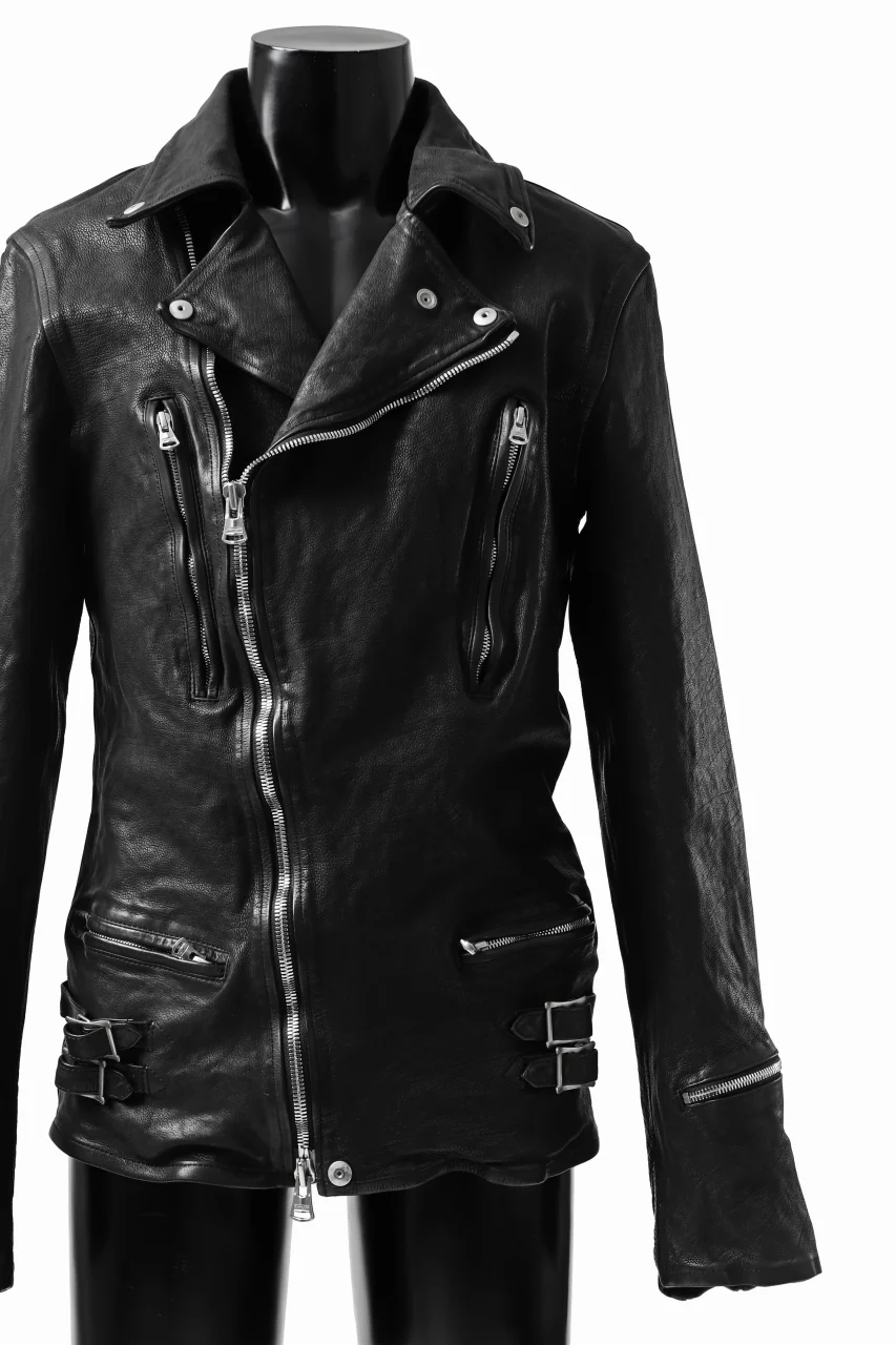 ISAMU KATAYAMA BACKLASH exclusive DOUBLE RIDERS JACKET / JP-CALF GARMENT WASHED (BLACK) - Image 10