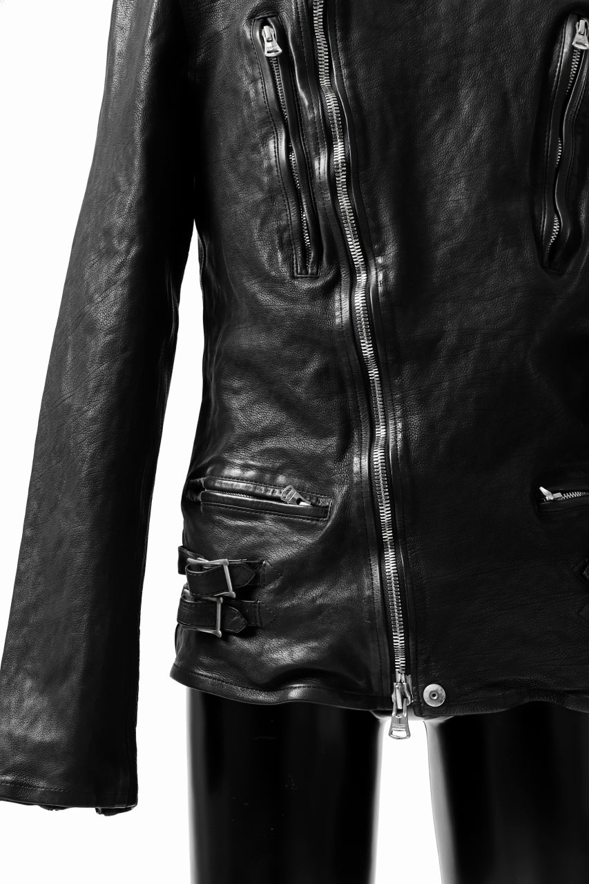 ISAMU KATAYAMA BACKLASH exclusive DOUBLE RIDERS JACKET / JP-CALF GARMENT WASHED (BLACK) - Image 15