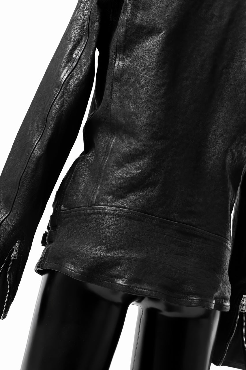 ISAMU KATAYAMA BACKLASH exclusive DOUBLE RIDERS JACKET / JP-CALF GARMENT WASHED (BLACK) - Image 21