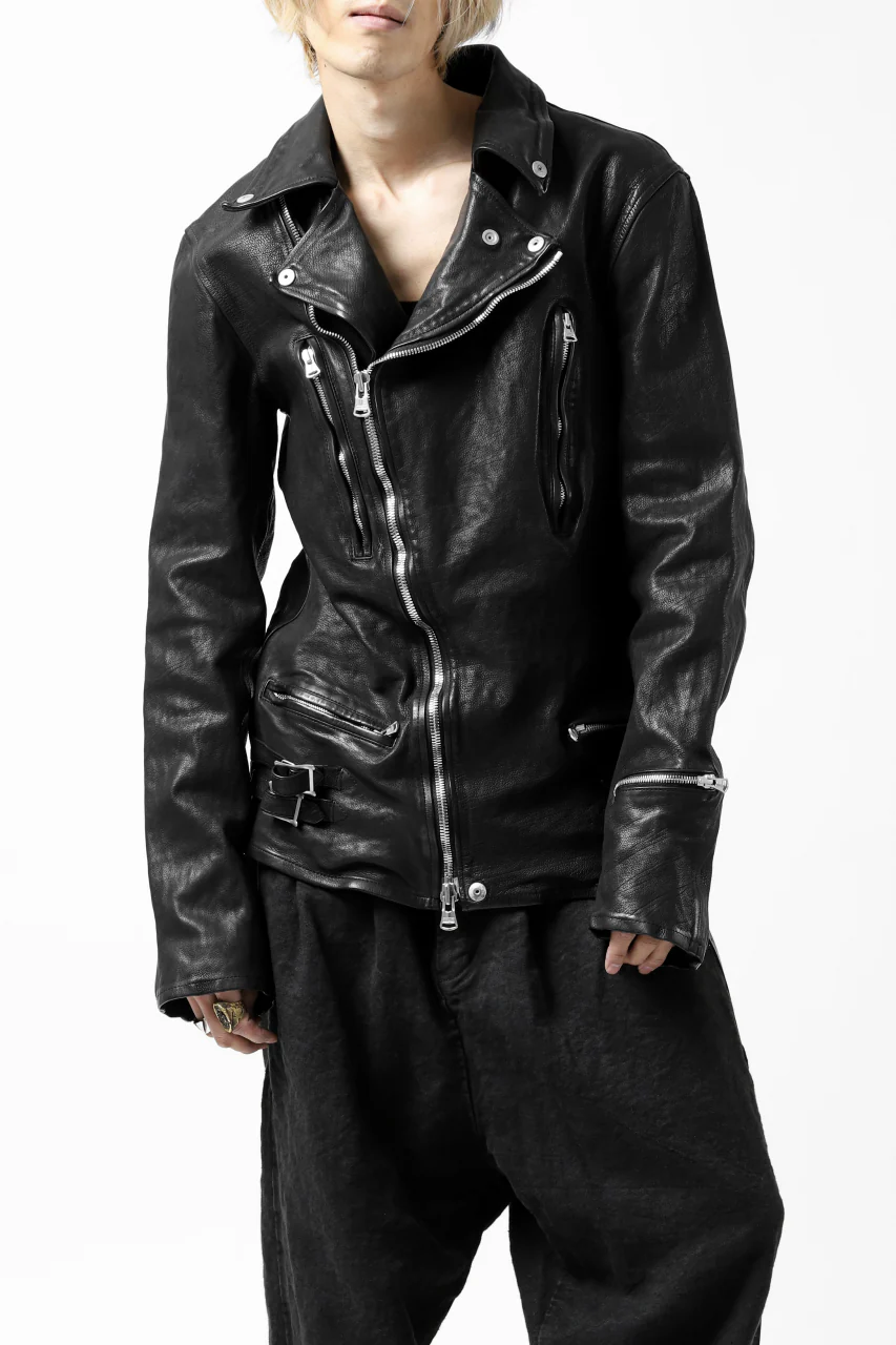 ISAMU KATAYAMA BACKLASH exclusive DOUBLE RIDERS JACKET / JP-CALF GARMENT WASHED (BLACK) - Image 28