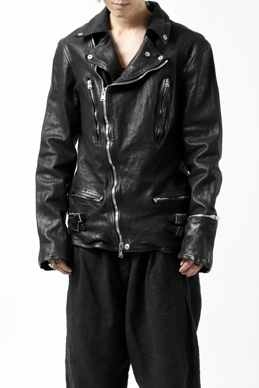 ISAMU KATAYAMA BACKLASH exclusive DOUBLE RIDERS JACKET / JP-CALF GARMENT WASHED (BLACK) - Image 29