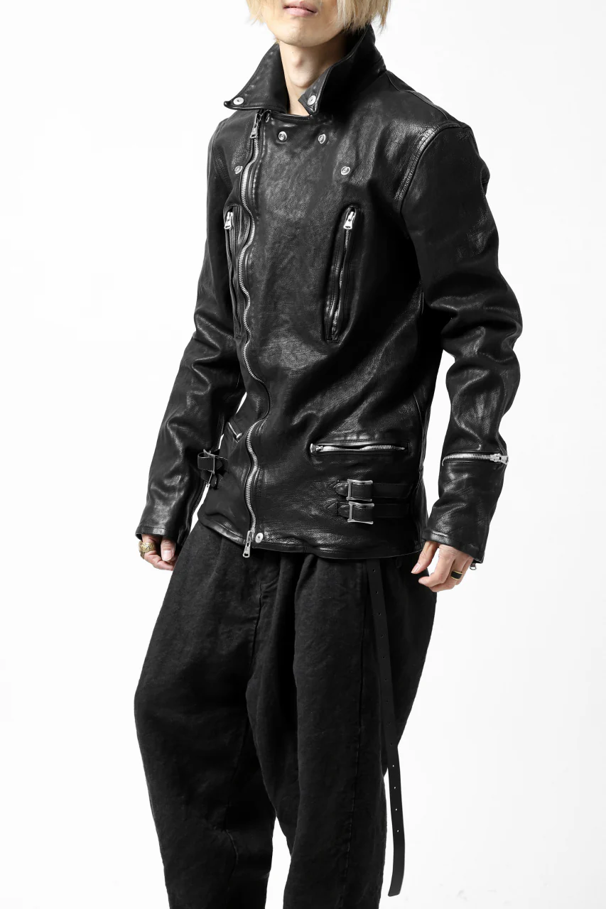 ISAMU KATAYAMA BACKLASH exclusive DOUBLE RIDERS JACKET / JP-CALF GARMENT WASHED (BLACK) - Image 33
