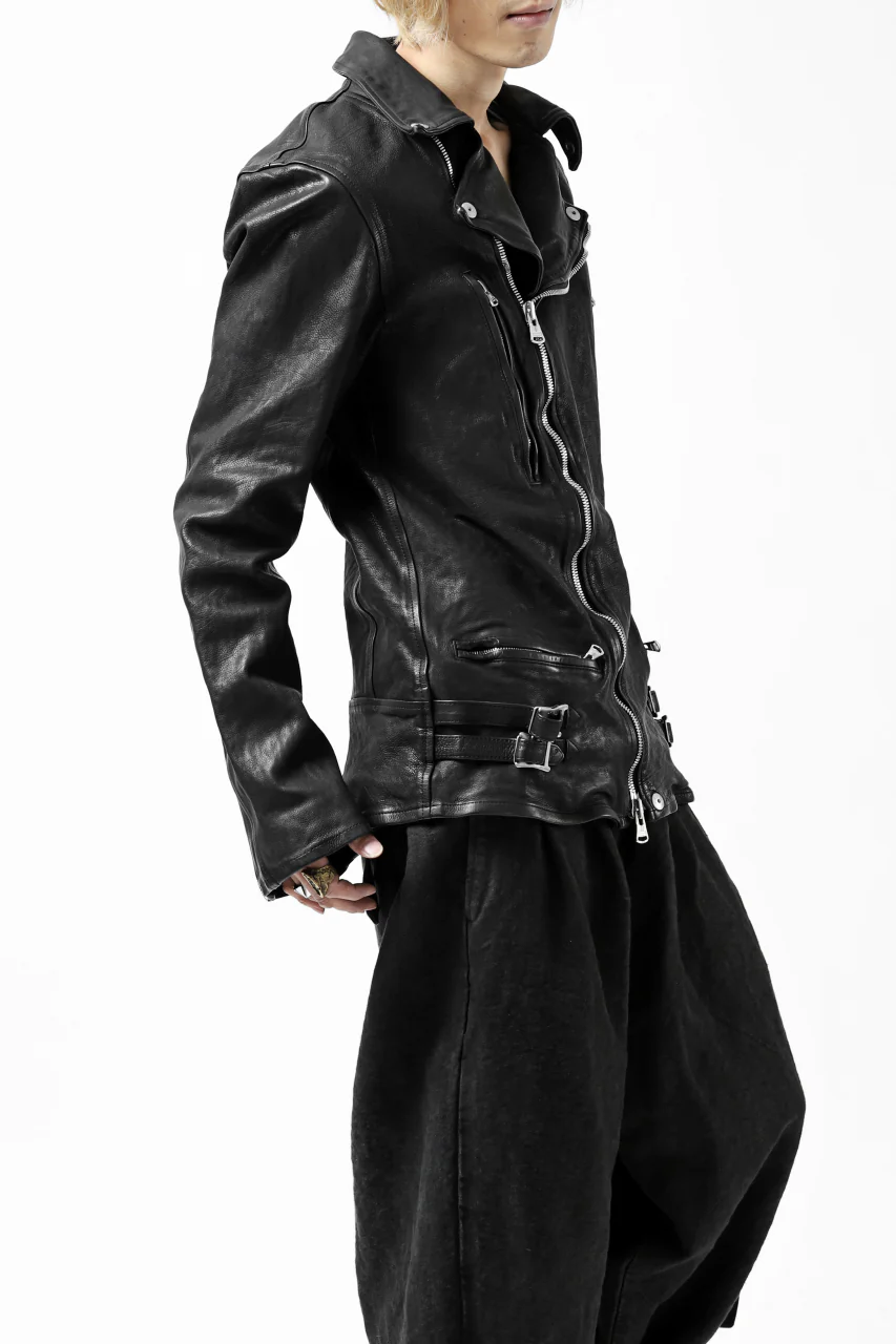 ISAMU KATAYAMA BACKLASH exclusive DOUBLE RIDERS JACKET / JP-CALF GARMENT WASHED (BLACK) - Image 35