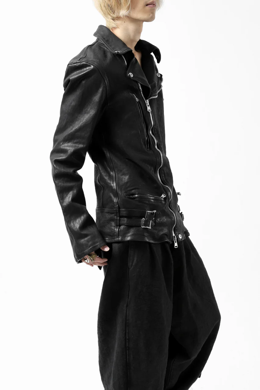 ISAMU KATAYAMA BACKLASH exclusive DOUBLE RIDERS JACKET / JP-CALF GARMENT WASHED (BLACK) - Image 36