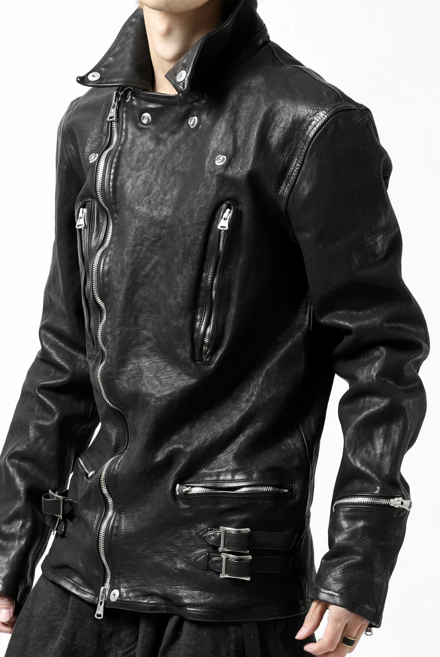 ISAMU KATAYAMA BACKLASH exclusive DOUBLE RIDERS JACKET / JP-CALF GARMENT WASHED (BLACK) - Image 45