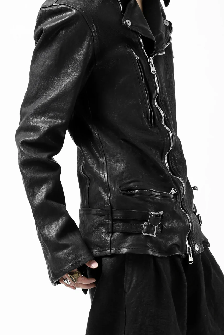 ISAMU KATAYAMA BACKLASH exclusive DOUBLE RIDERS JACKET / JP-CALF GARMENT WASHED (BLACK) - Image 49